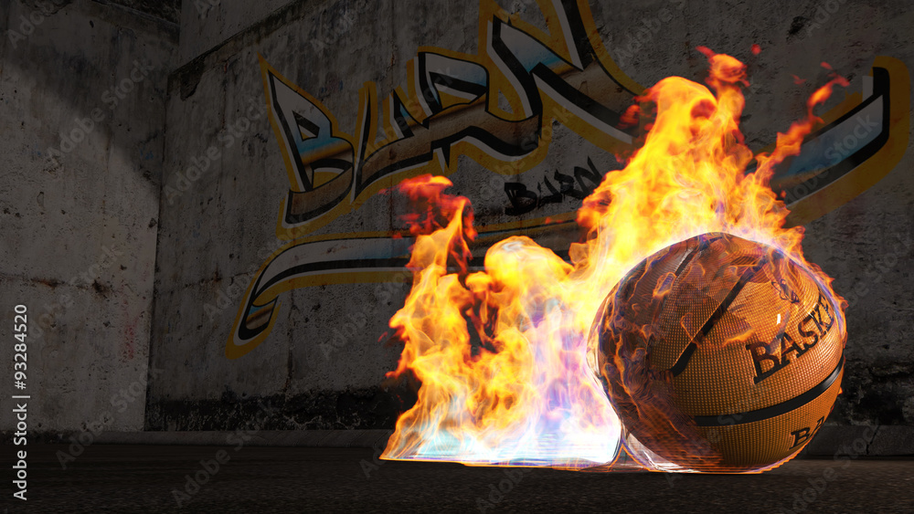 Fototapeta premium Basket ball Flamme 2