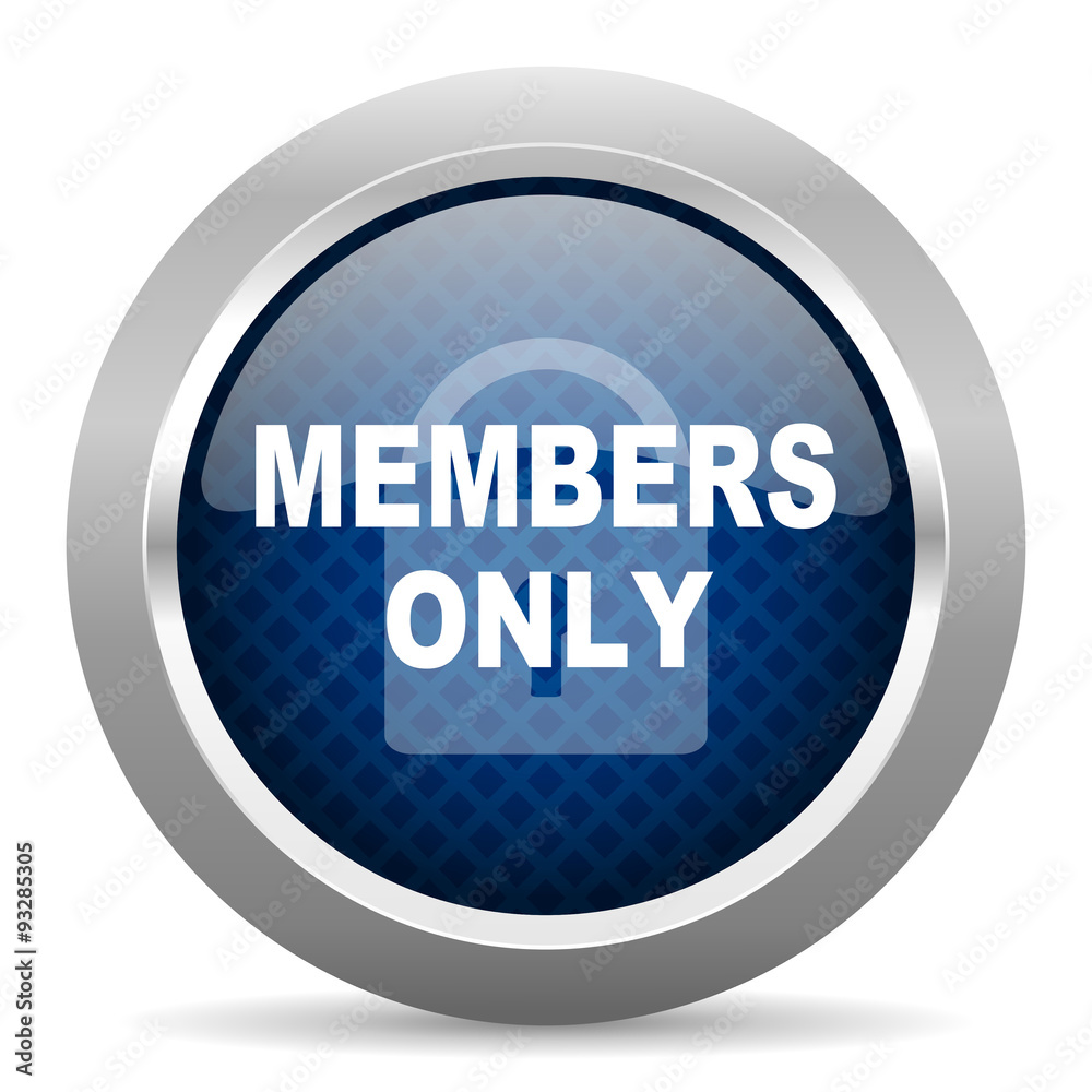 members only blue circle glossy web icon on white background, round button for internet and mobile app members only blue circle glossy web icon on white background, round button for internet and mobile app