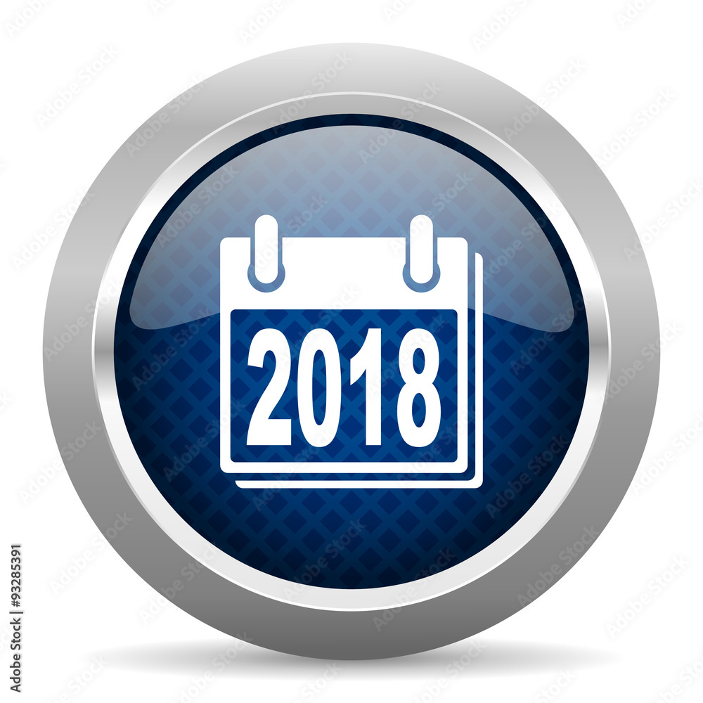 new year 2018 blue circle glossy web icon on white background, round button for internet and mobile app new year 2018 blue circle glossy web icon on white background, round button for internet and mobile app