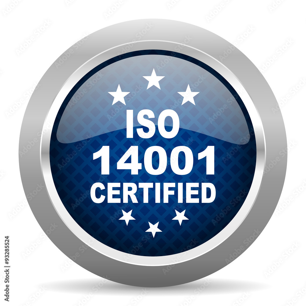iso 14001 blue circle glossy web icon on white background, round button for internet and mobile app iso 14001 blue circle glossy web icon on white background, round button for internet and mobile app