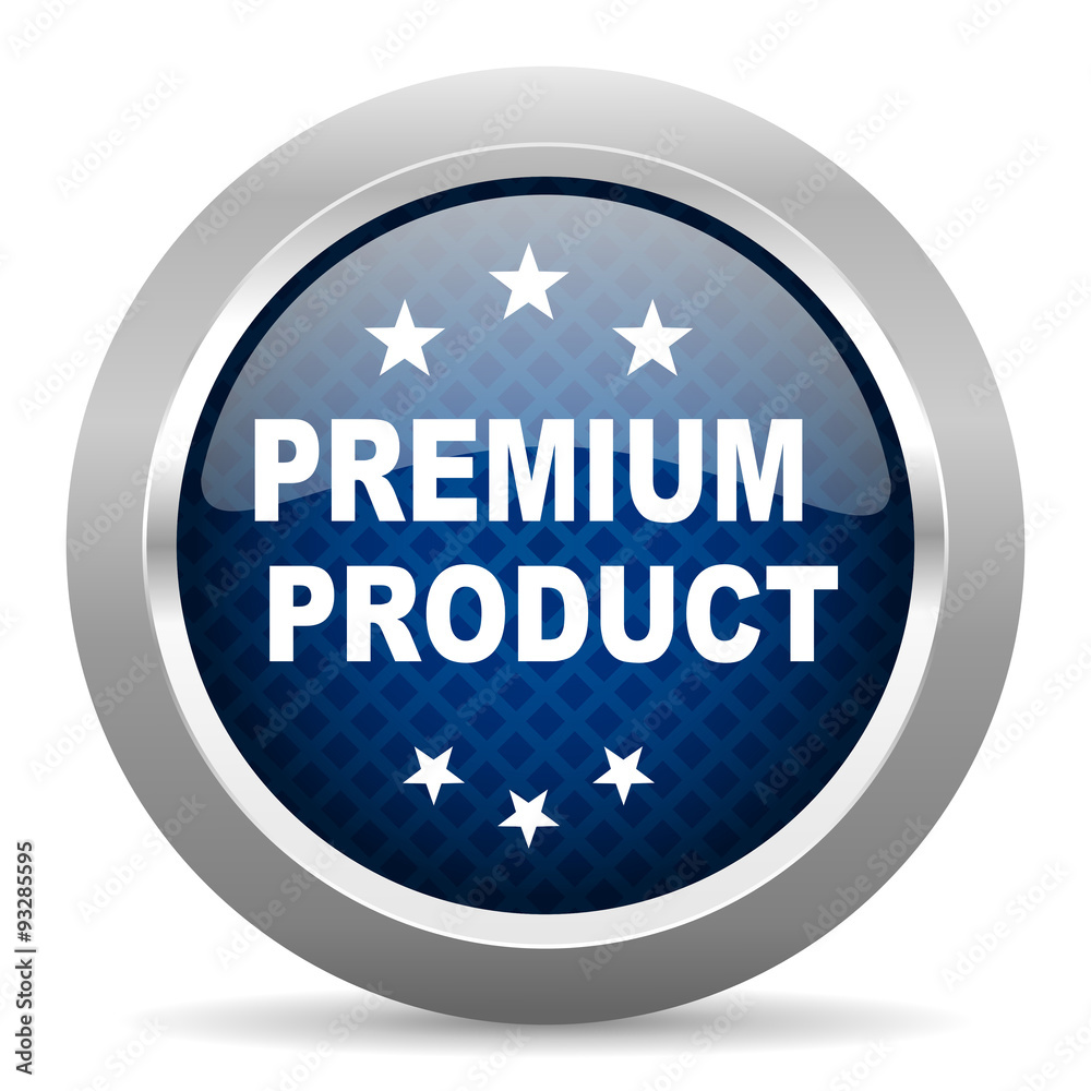 premium product blue circle glossy web icon on white background, round button for internet and mobile app premium product blue circle glossy web icon on white background, round button for internet and mobile app