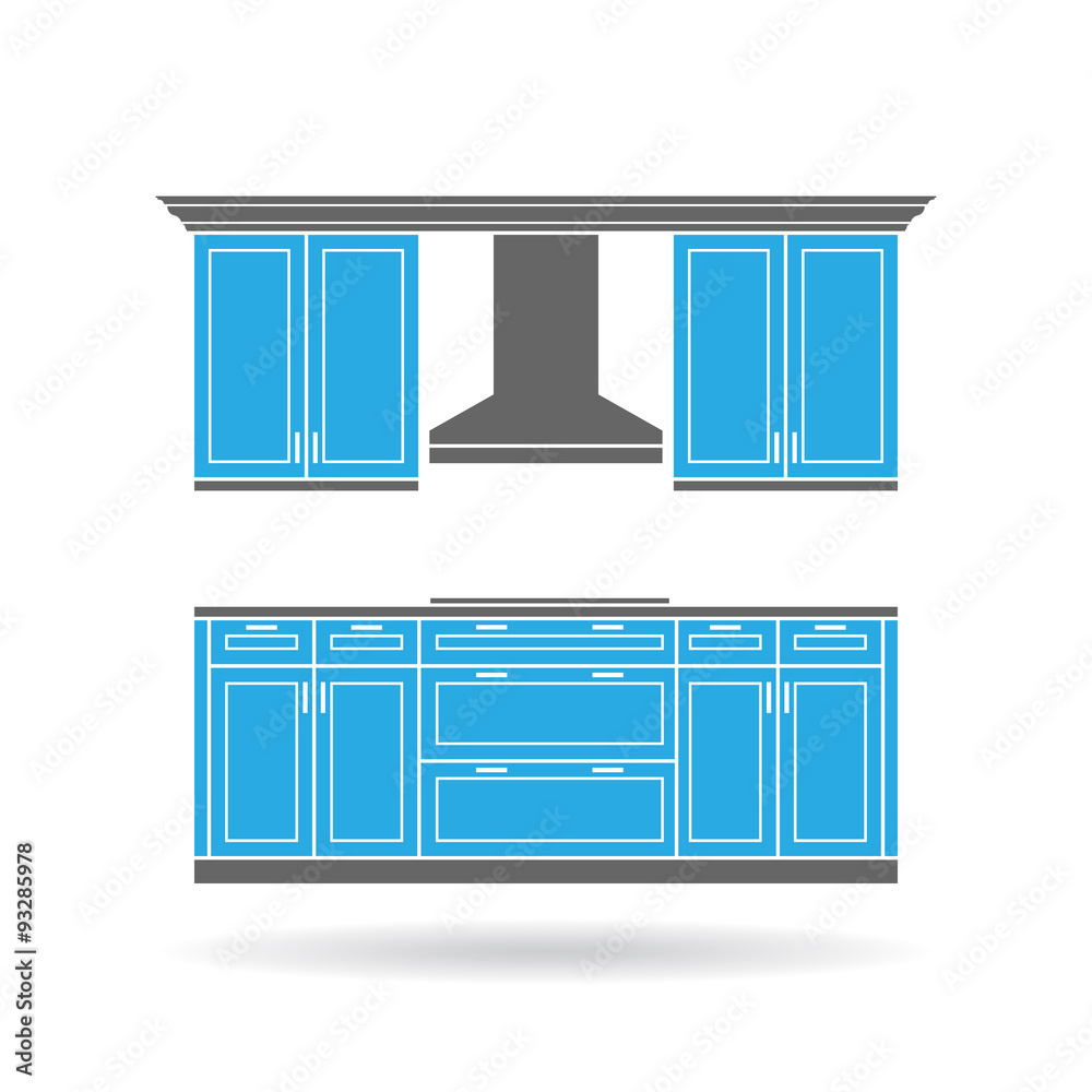Modern kitchen cabinets with cooktop and hood Modern kitchen cabinets with cooktop and hood