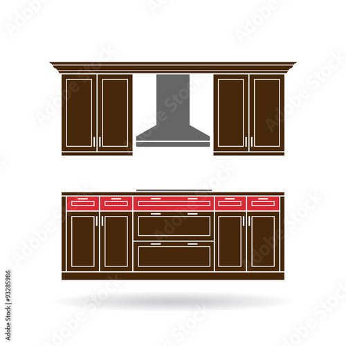 Modern kitchen cabinets with cooktop color design