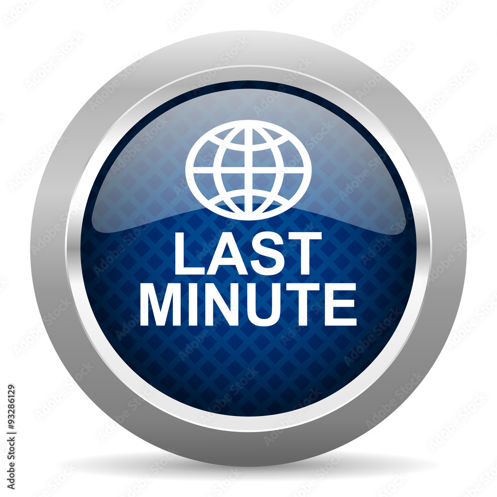 last minute blue circle glossy web icon on white background, round button for internet and mobile app last minute blue circle glossy web icon on white background, round button for internet and mobile app