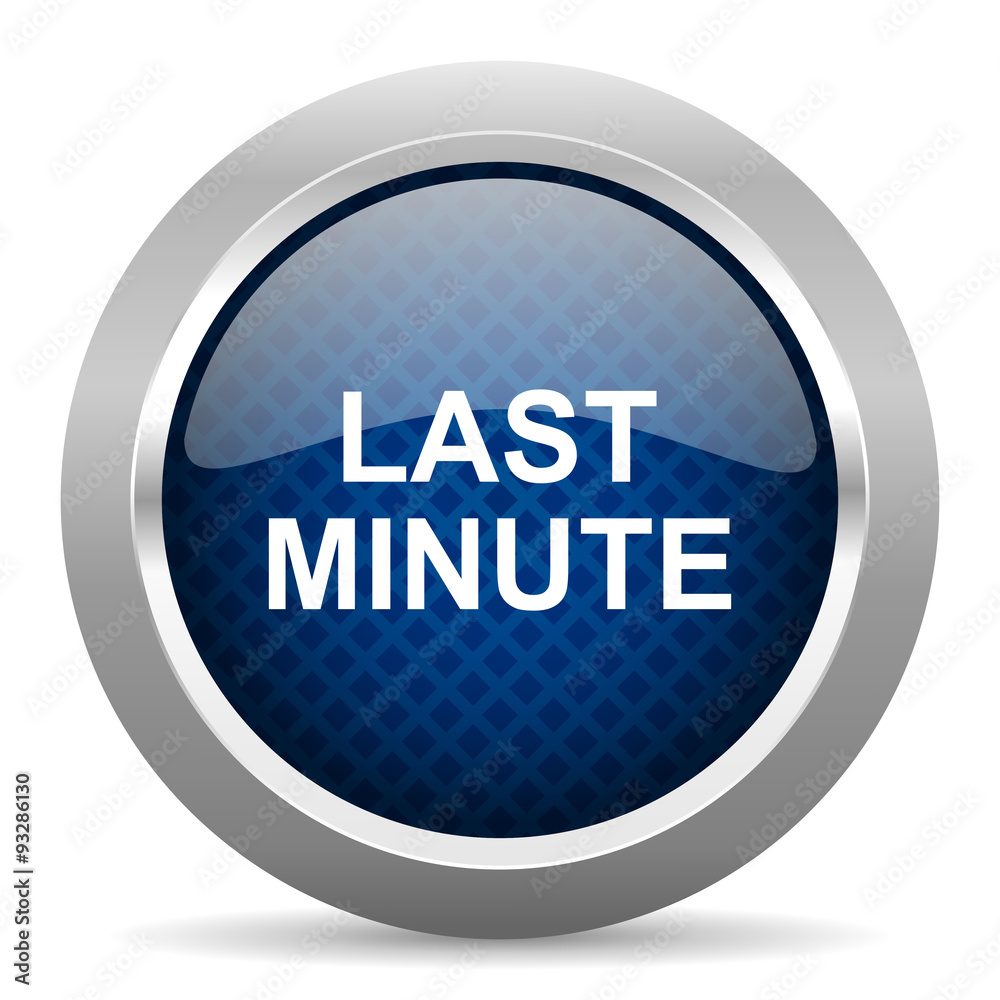 last minute blue circle glossy web icon on white background, round button for internet and mobile app last minute blue circle glossy web icon on white background, round button for internet and mobile app