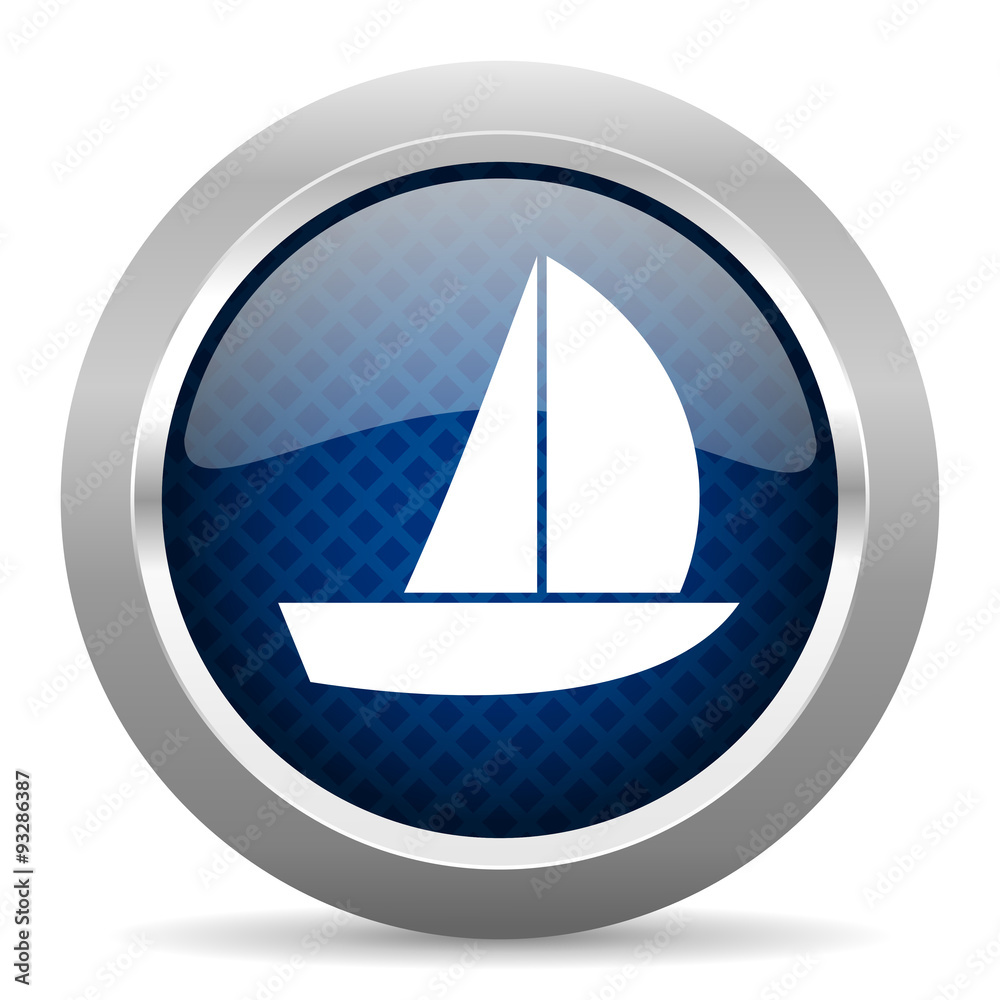 yacht blue circle glossy web icon on white background, round button for internet and mobile app yacht blue circle glossy web icon on white background, round button for internet and mobile app