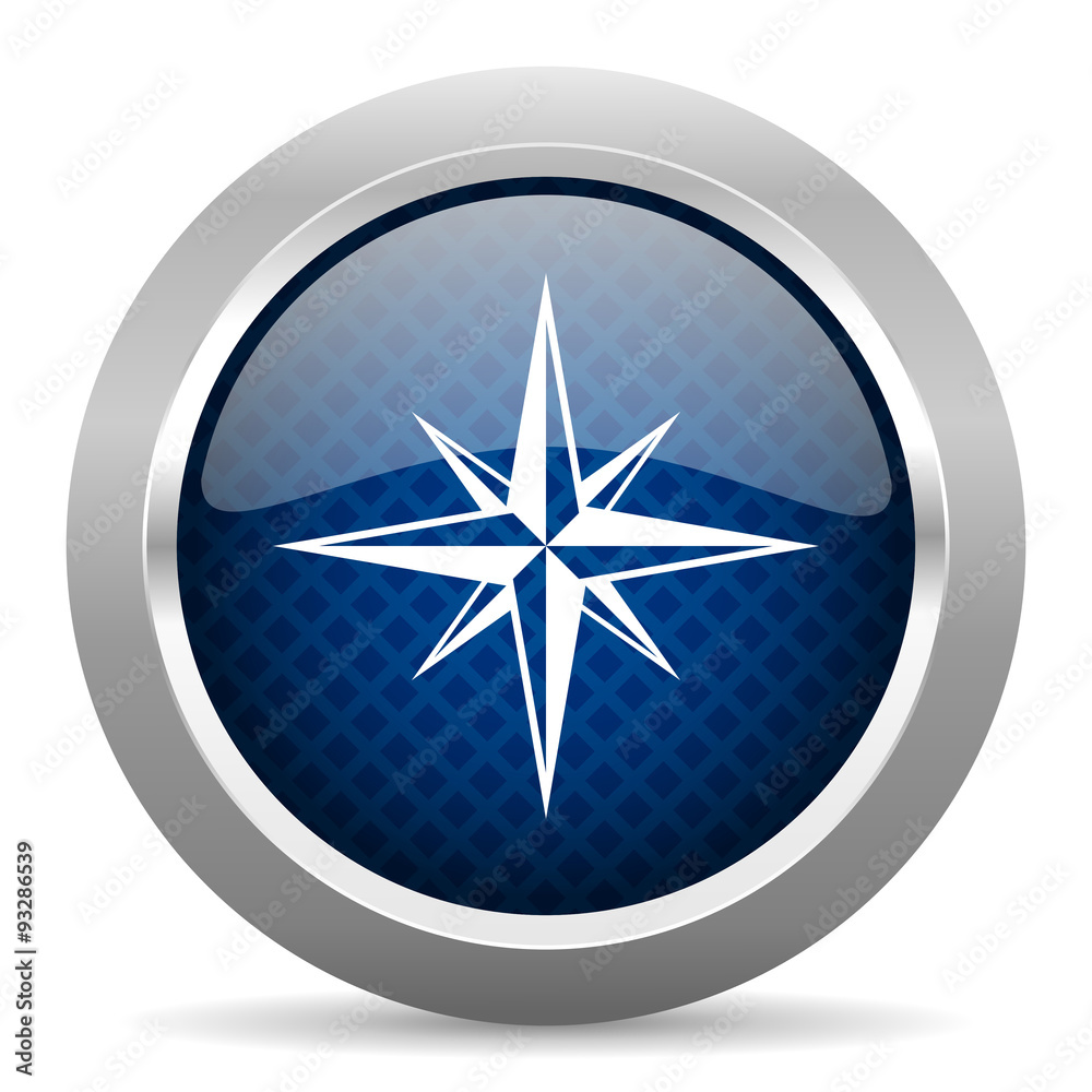 compass blue circle glossy web icon on white background, round button for internet and mobile app compass blue circle glossy web icon on white background, round button for internet and mobile app