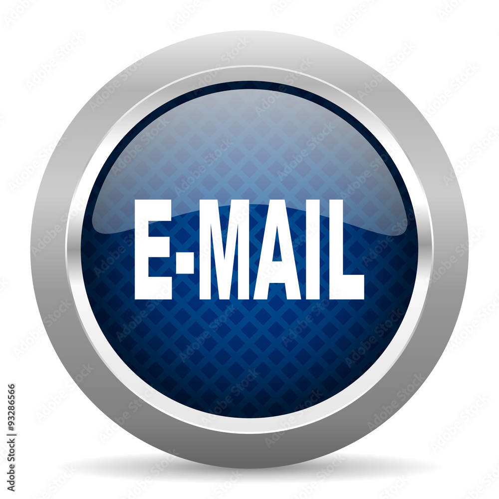email blue circle glossy web icon on white background, round button for internet and mobile app email blue circle glossy web icon on white background, round button for internet and mobile app