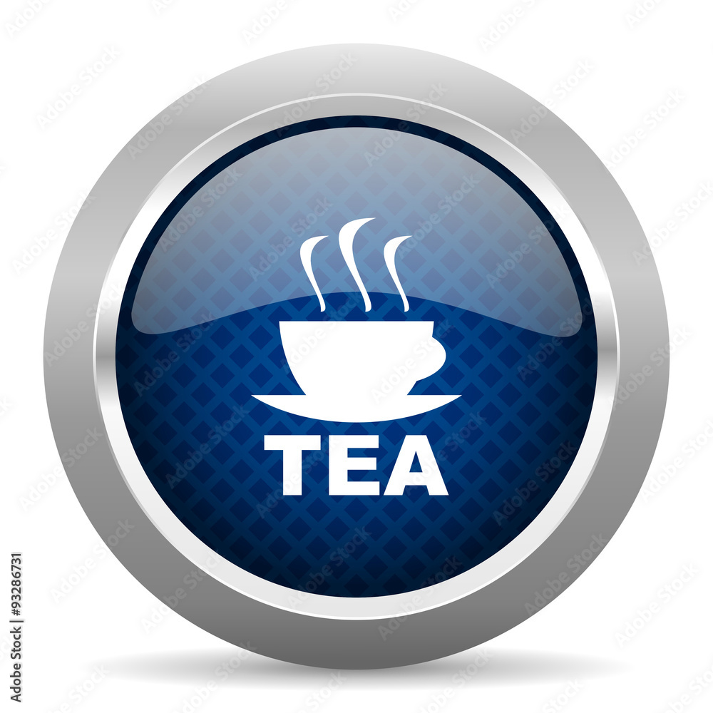 tea blue circle glossy web icon on white background, round button for internet and mobile app tea blue circle glossy web icon on white background, round button for internet and mobile app