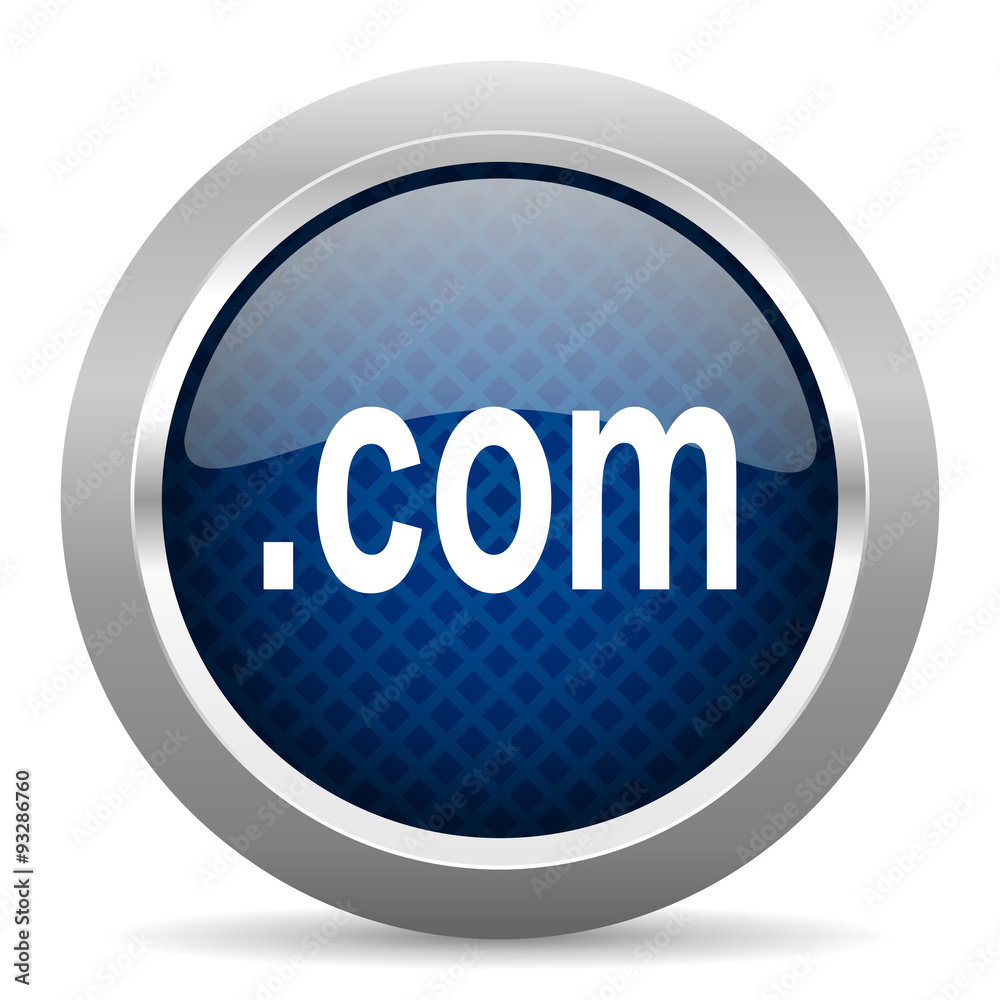 com blue circle glossy web icon on white background, round button for internet and mobile app com blue circle glossy web icon on white background, round button for internet and mobile app