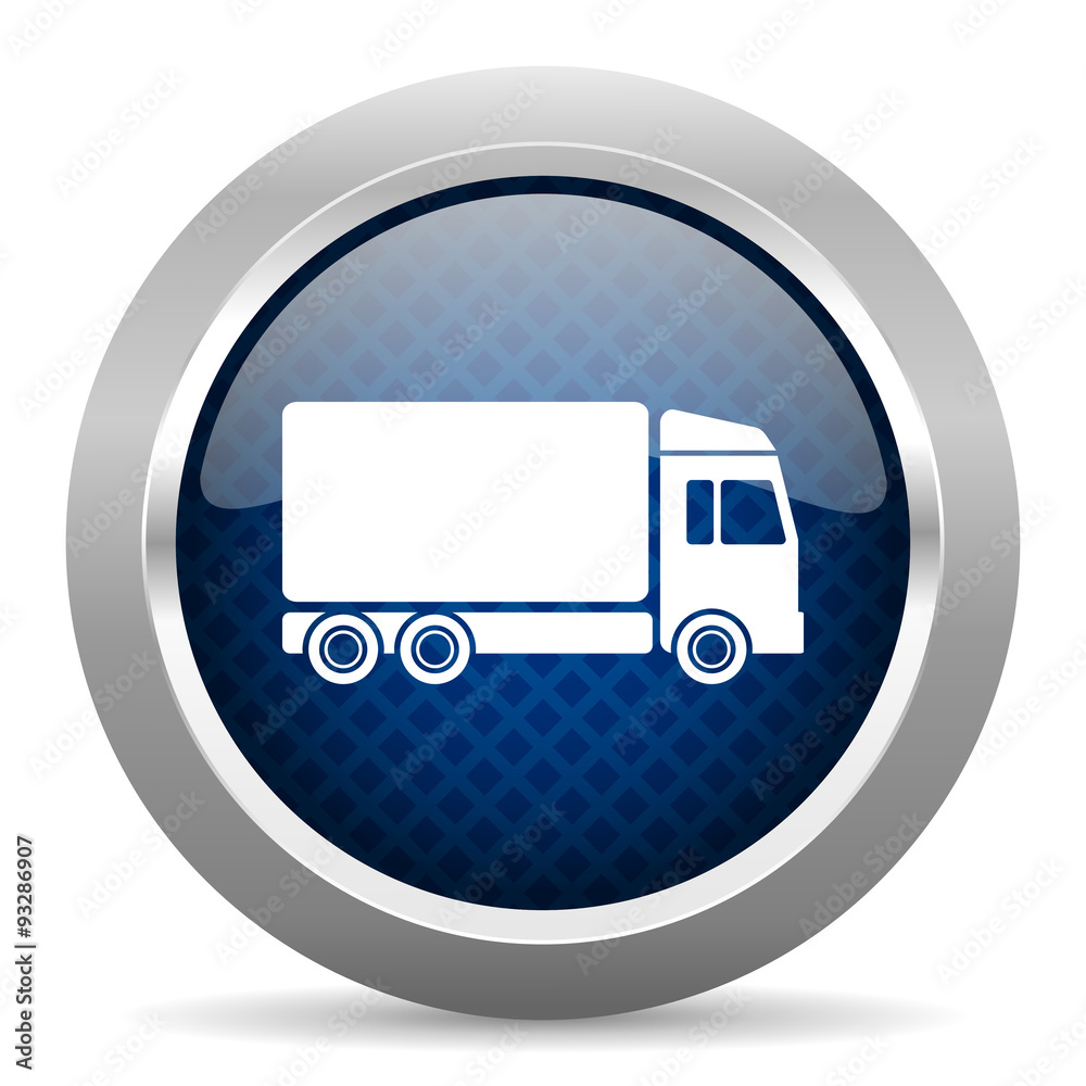 delivery blue circle glossy web icon on white background, round button for internet and mobile app delivery blue circle glossy web icon on white background, round button for internet and mobile app