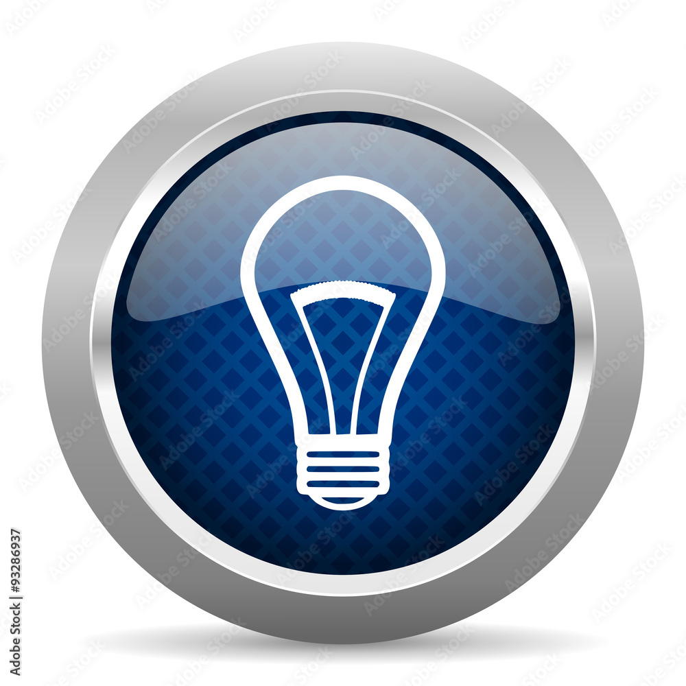 bulb blue circle glossy web icon on white background, round button for internet and mobile app bulb blue circle glossy web icon on white background, round button for internet and mobile app