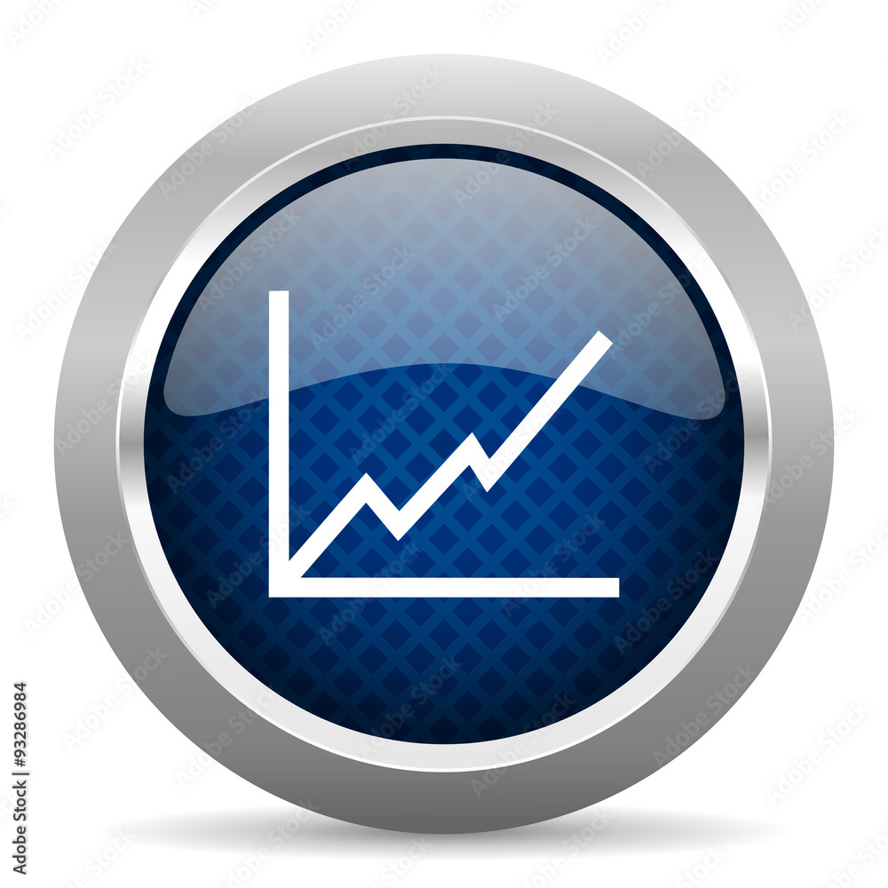 chart blue circle glossy web icon on white background, round button for internet and mobile app chart blue circle glossy web icon on white background, round button for internet and mobile app