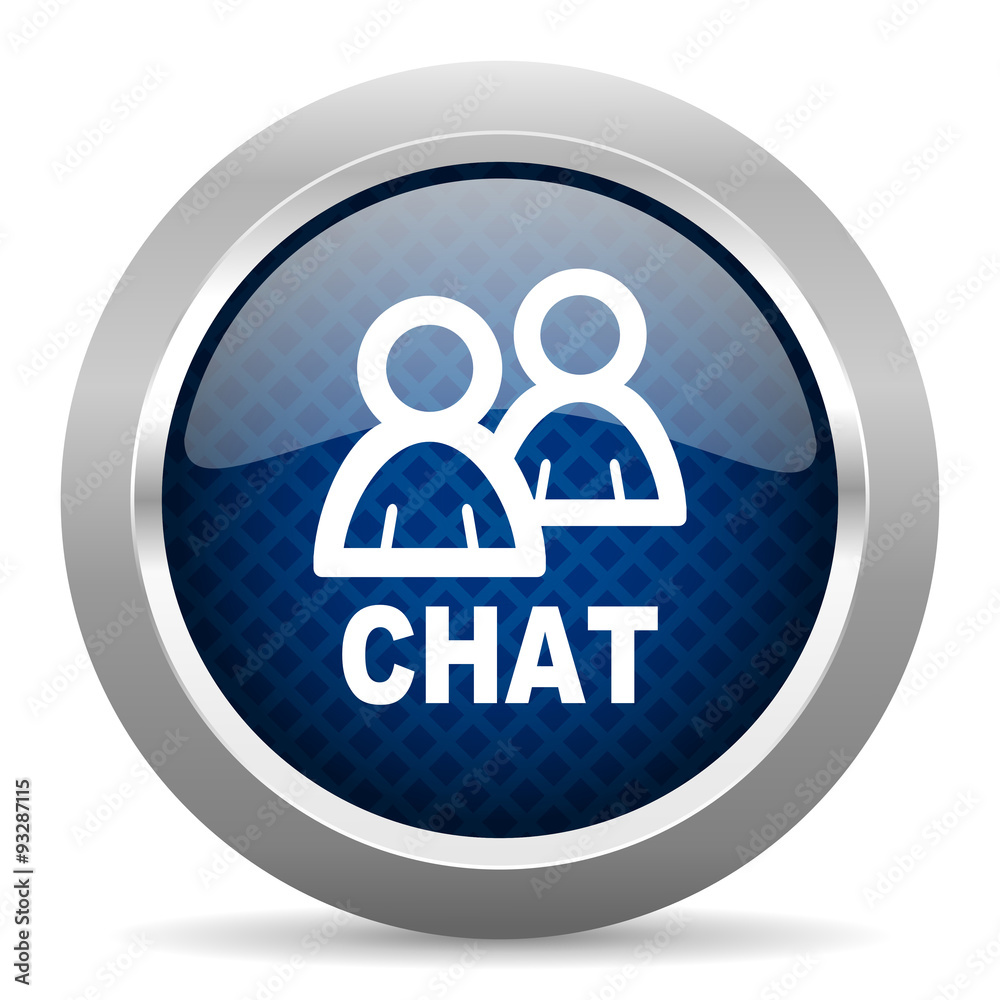 chat blue circle glossy web icon on white background, round button for internet and mobile app chat blue circle glossy web icon on white background, round button for internet and mobile app