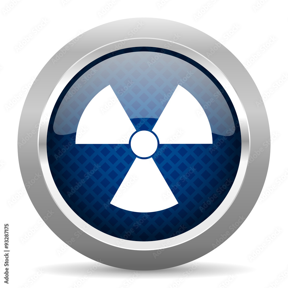 radiation blue circle glossy web icon on white background, round button for internet and mobile app radiation blue circle glossy web icon on white background, round button for internet and mobile app