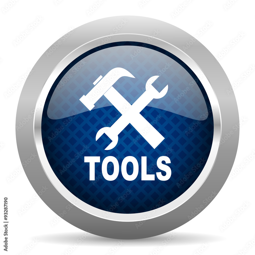 tools blue circle glossy web icon on white background, round button for internet and mobile app tools blue circle glossy web icon on white background, round button for internet and mobile app