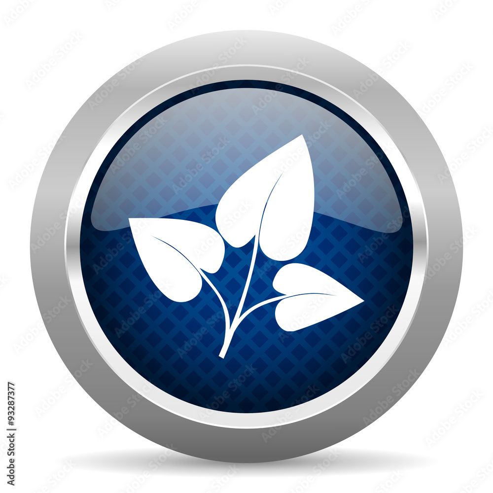 leaf blue circle glossy web icon on white background, round button for internet and mobile app leaf blue circle glossy web icon on white background, round button for internet and mobile app