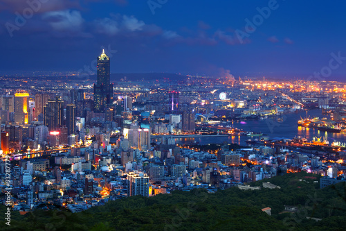 Obraz na płótnie Kaohsiung skyline w salonie