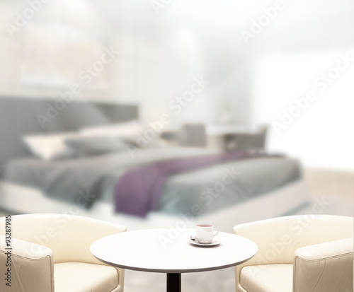 Table Top And Blur Background In  Bedroom © nuttapol