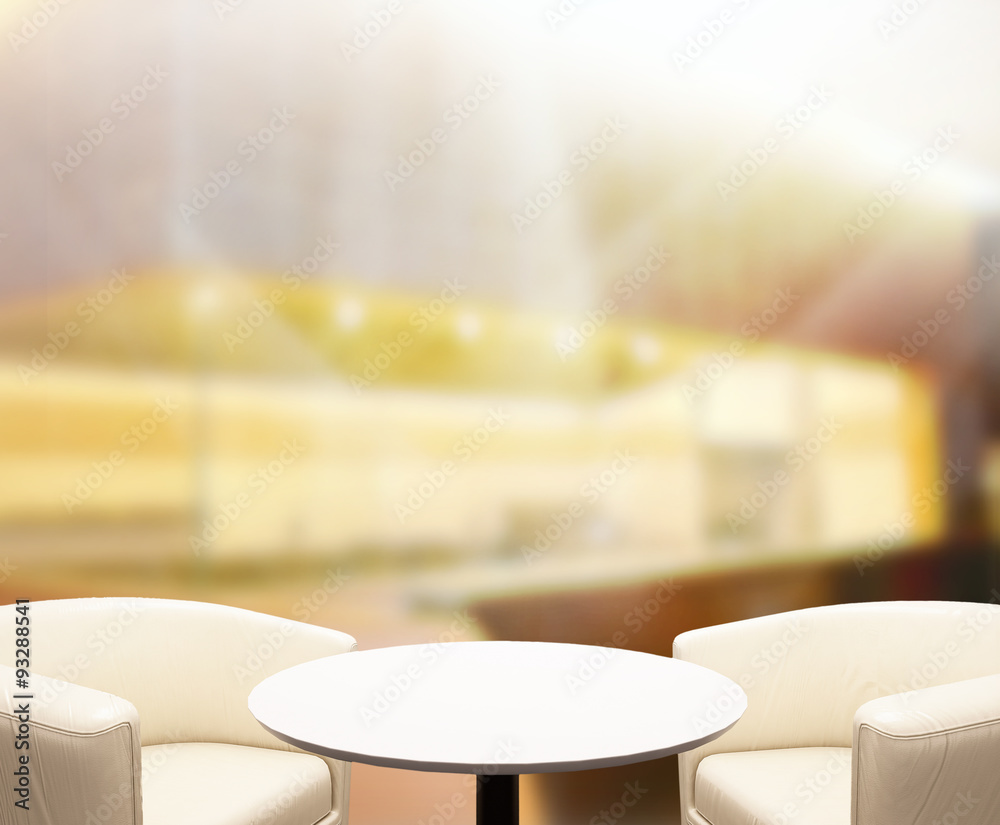 Table Top And Blur Interior Background