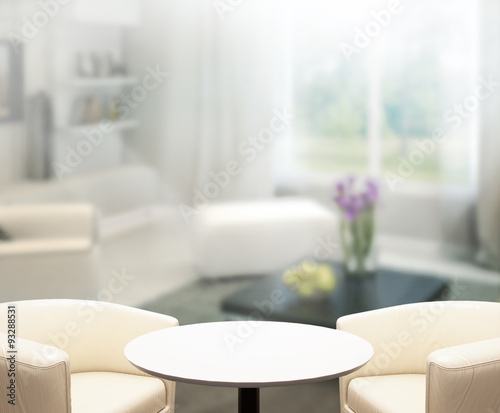 Table Top And Blur Interior Background