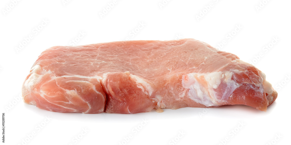 Slice with pork isolated on the white background
