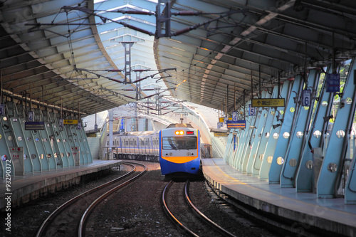 train on the railway approaching Xike station photo