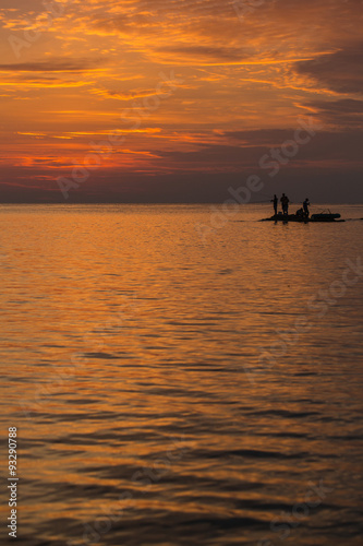 Big Game Fishing at sunset. © Vagengeim