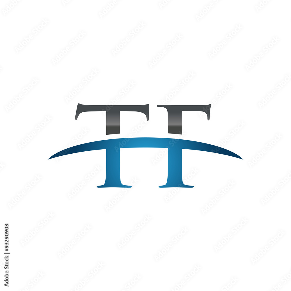 TF initial company swoosh logo blue TF initial company swoosh logo blue