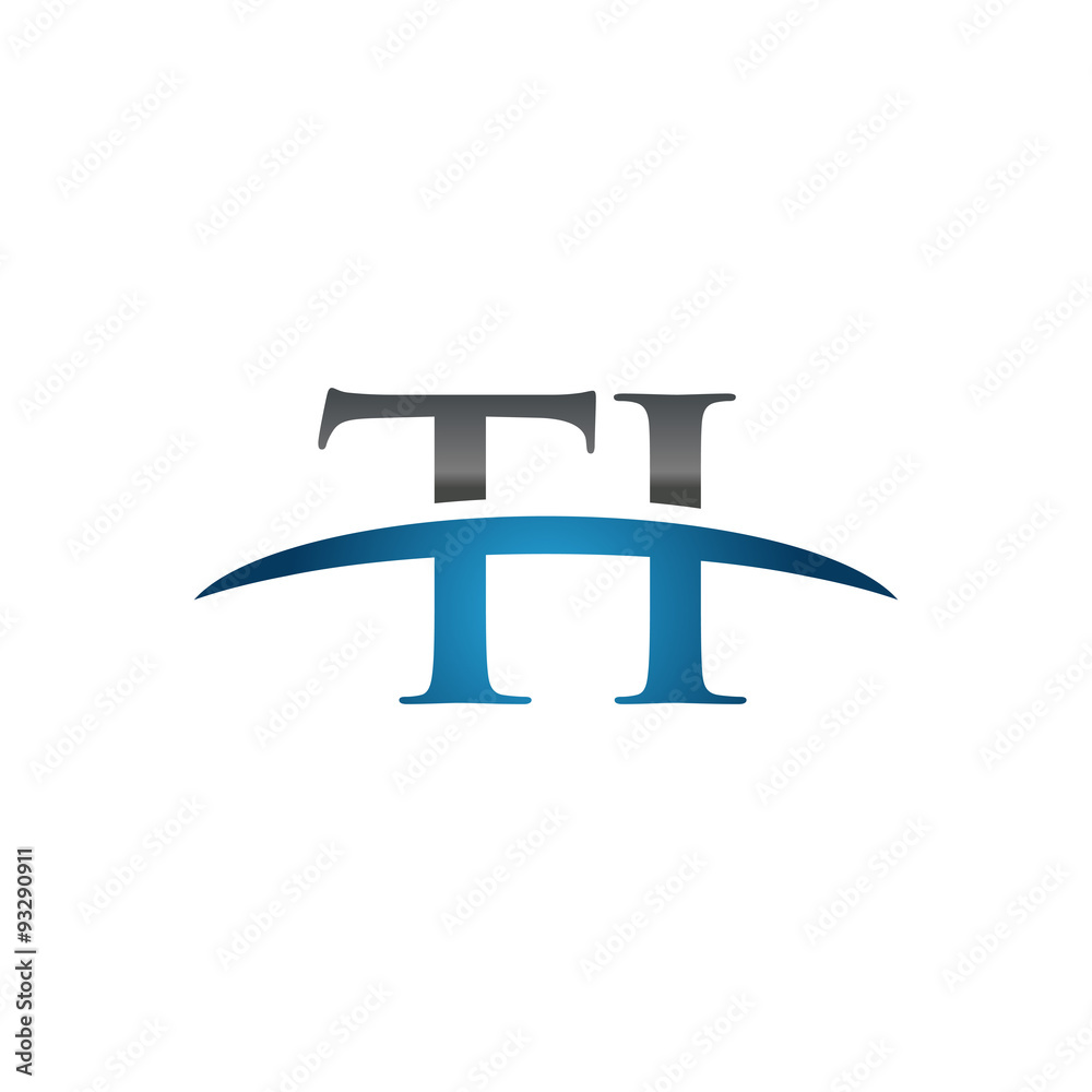 TI initial company swoosh logo blue TI initial company swoosh logo blue