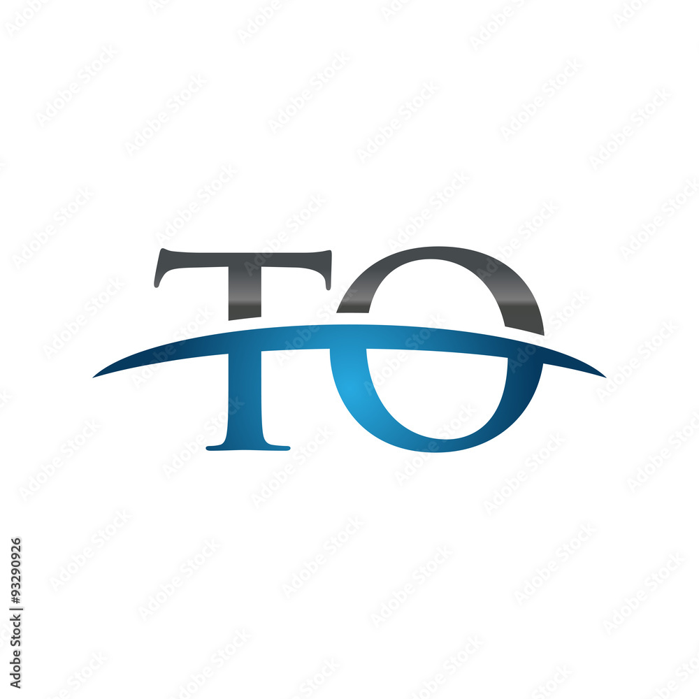 TO initial company swoosh logo blue TO initial company swoosh logo blue