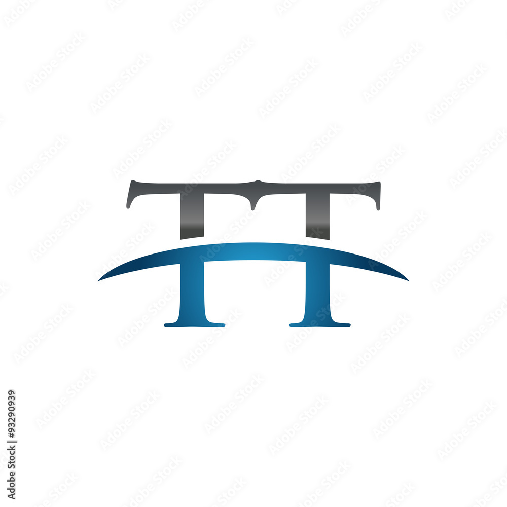 TT initial company swoosh logo blue TT initial company swoosh logo blue