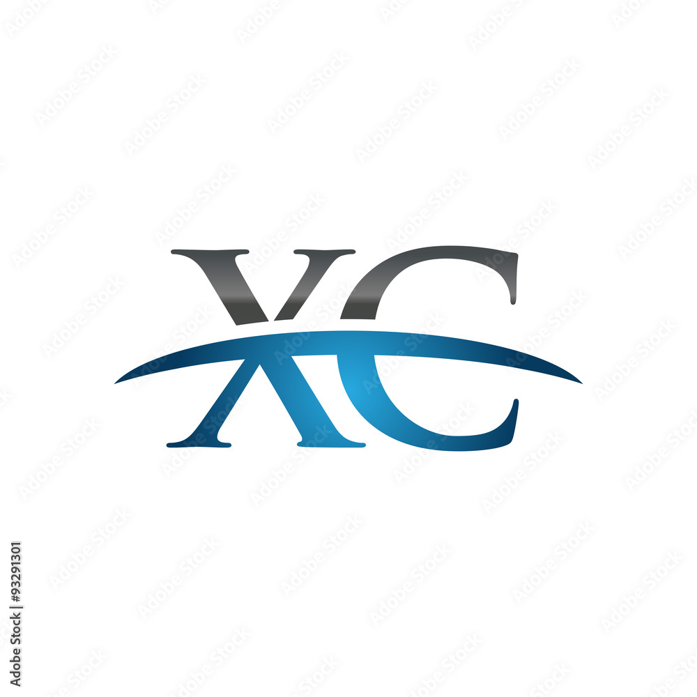 XC initial company swoosh logo blue XC initial company swoosh logo blue