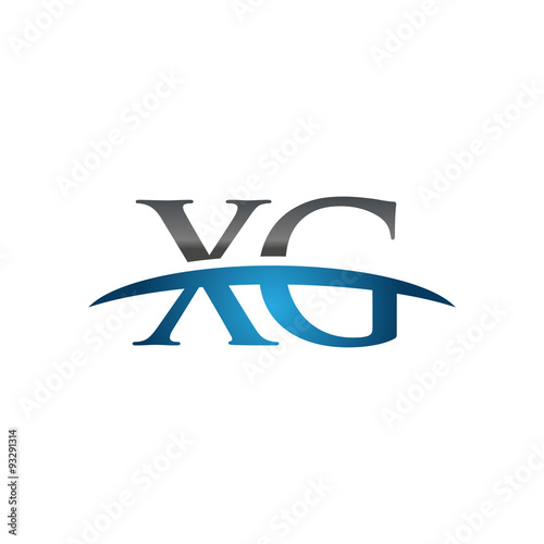 XG initial company swoosh logo blue