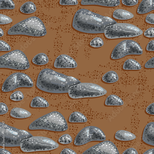 Seamless black and white pattern with stones abstract decorative element vector background. Perfect for wallpapers, pattern fills, web page backgrounds, surface textures, textile