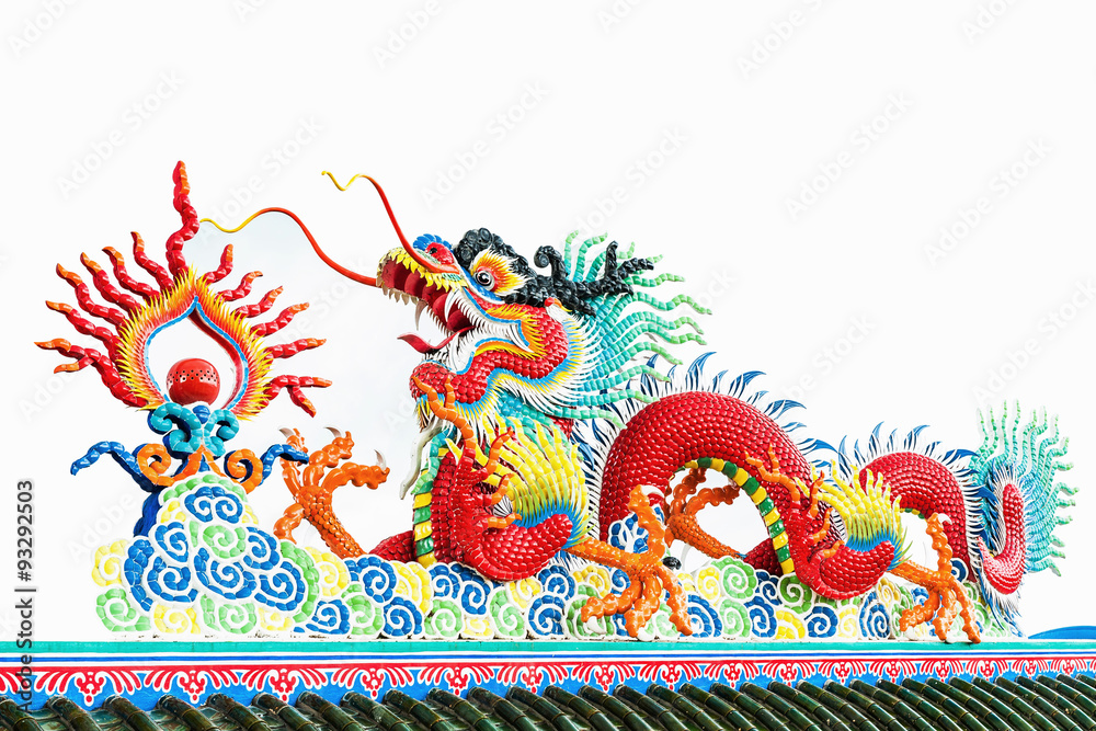 Chinese dragon statue on isolate background Chinese dragon statue on isolate background