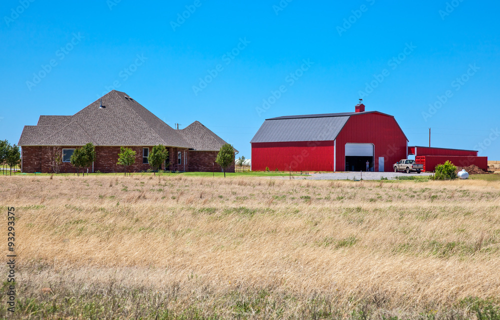U.S.A. Oklahoma, farms on the Route 66 near Tekola U.S.A. Oklahoma, farms on the Route 66 near Tekola