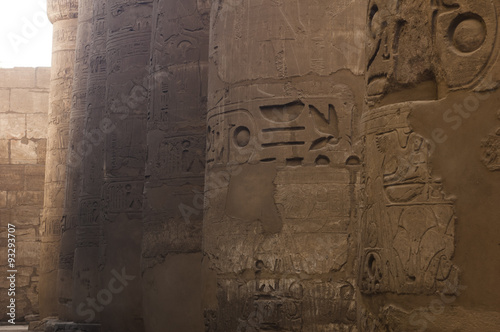 Particolare delle colonne del tempio di Karnak, Luxor, Egitto
