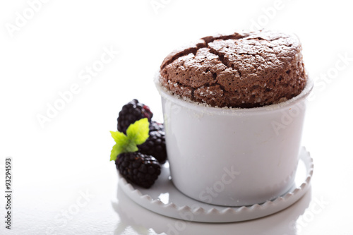 Fotografie Chocolate souffle with thick glaze