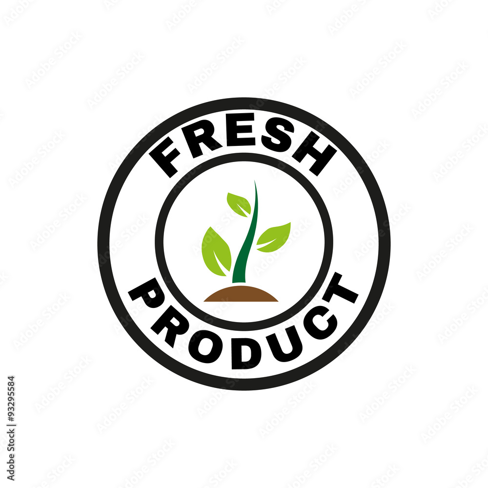 The fresh product icon. Eco and bio, ecology symbol. Flat