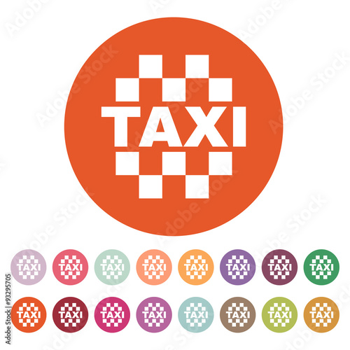 The taxi icon. Cab and taxicab symbol. Flat