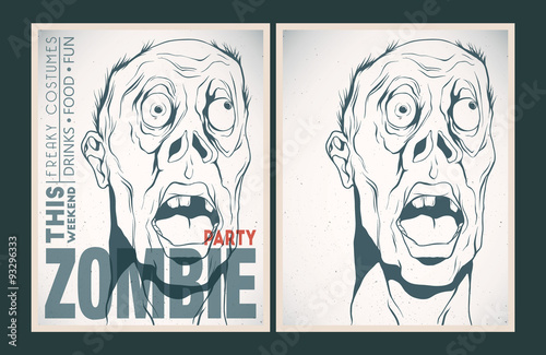 Zombie party placard set