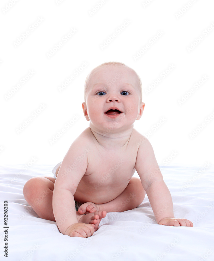 Adorable baby boy in pampers Adorable baby boy in pampers