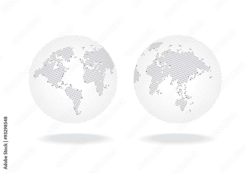 Fototapeta premium world map globe modern dot illustration background vector