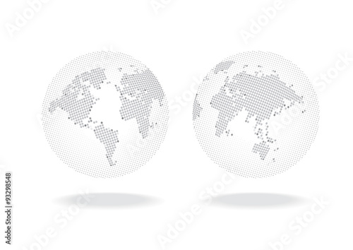 world map globe modern dot illustration background vector
