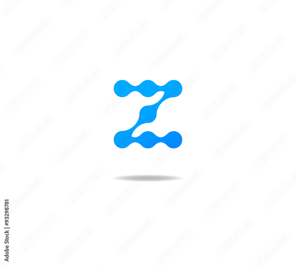 blue molecule logo initial letter z blue molecule logo initial letter z