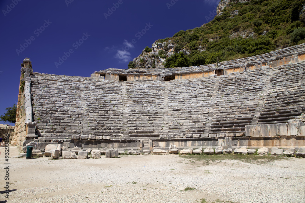 Ruins of the ancient amphitheater in Side, Turkey Ruins of the ancient amphitheater in Side, Turkey