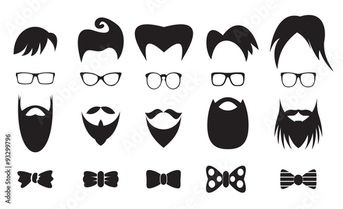 Hipster elements silhouette set