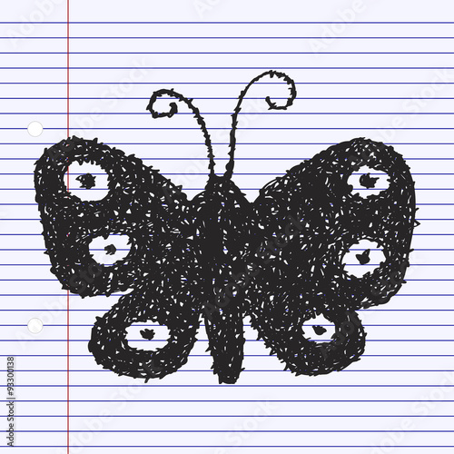 Simple doodle of a butterfly