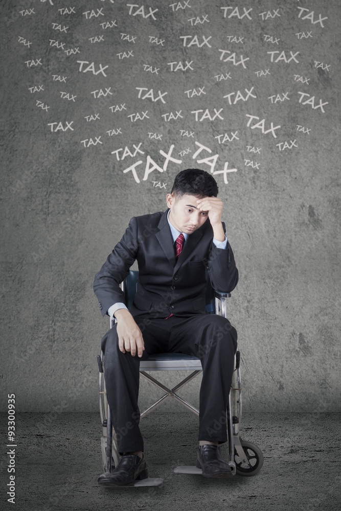 Disabled man thinks the tax deadline Disabled man thinks the tax deadline